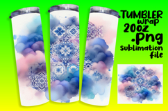 20oz Customizable Tumbler Design , Watercolor Patter Product Image 1