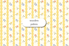 Yellow Floral Stripe Seamless Pattern for Fabric Design Product Image 1