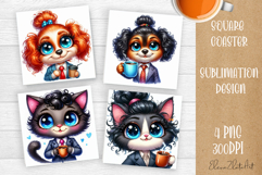 Sarcastic animal Coffee Mug Sublimation, Quotes Coaster Product Image 1