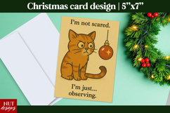 Vintage Christmas Cards Funny Cat Christmas Card Design Product Image 1