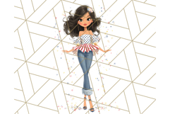 Patriotic Fashion Girl Clipart PNG for 4th of July Product Image 2