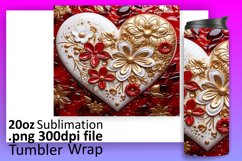 Radiant Passion: 3D Heart Tumbler Wrap for Valentine's Product Image 1