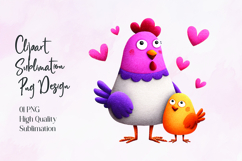Cute Mother Bird with Baby Chicks Sublimation PNG Product Image 1