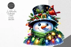 Christmas clipart, Snowman clipart, Winter sublimation Product Image 1