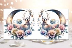 Moon, flowers &amp; Deers | Sublimation Mug design bundle, PNG Product Image 10