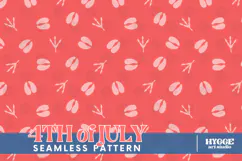 American 4th of July Hoofs and Hen Prints Seamless Pattern Product Image 1