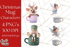 Christmas Characters in Mugs PNG Clipart Product Image 1