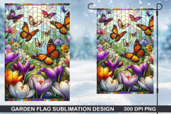 Flowers Garden Flag Sublimation| Spring Garden Flag PNG Product Image 1