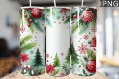 Christmas Watercolor Tumbler Wrap - Christmas PNG Design Product Image 1