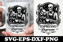 Espresso Depresso Skeleton Coffee Funny SVG Design Product Image 1
