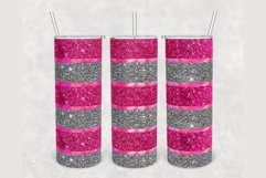 Pink Silver Faux Glitter 20oz sublimation design tumbler Product Image 1