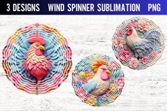 3D Chicken Wind Spinner | Sublimation Spinner Designs Bundle Product Image 1