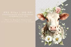 Floral cow clipart, Cow clipart, Spring clipart Product Image 3