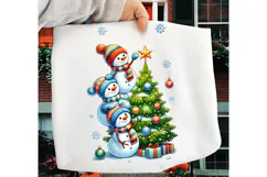 Cute Christmas Snowman PNG, Funny Christmas Snowman PNG Product Image 1