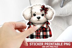 Christmas Dog Sticker| Christmas Sticker PNG Design Product Image 1