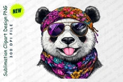 Panda Bear With Sunglasses Floral Design Clipart Png Product Image 1