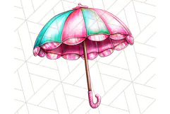 Pink Summer Clipart, Cute Beach Icons, Aesthetic PNG Product Image 2