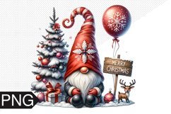 Christmas Gnome Sublimation, Merry Gnome Clipart PNG Product Image 1