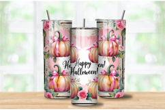 Golden Glow Pumpkin 20oz Tumbler Wrap | Halloween Tumbler Product Image 2