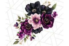 Gothic Floral PNG, Dark Aesthetic Flowers Clipart Print Product Image 2