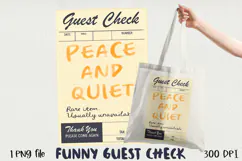 Funny Guest Check PNG Vintage Diner Style, Sublimation PNG. Product Image 1