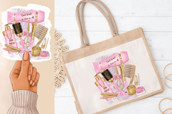 Pink Hair Salon Sublimation PNG Beauty Tools Design Product Image 10