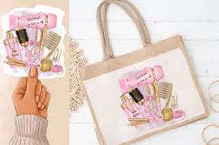 Pink Hair Salon Sublimation PNG Beauty Tools Design Product Image 10