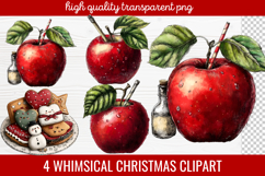 4 Whimsical Christmas Clipart | Cute Holiday PNG Set Product Image 1