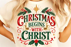 Christmas Begins With Christ PNG. Funny Christmas PNG Product Image 2