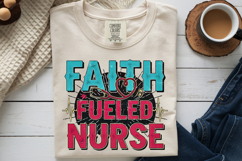 Faith Fueled Nurse PNG, Stethoscope Heart Pulse Sublimation Product Image 9