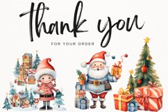 Santa Character Christmas Watercolor 30 Cliparts Collection Product Image 10