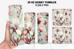 Flower Skinny Tumbler 20oz Wrap Design, Animal Tumbler Wrap Product Image 1