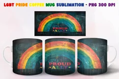 LGBT Pride coffee mug with a vibrant rainbow design
