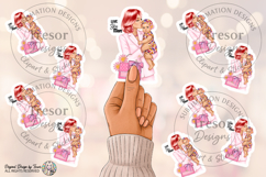 Love You Mom Red Hair Fashion Mother Baby Sublimation PNG Product Image 2