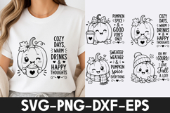 Cozy Pumpkin Mug Fall Vibes Autumn Coffee SVG Product Image 1