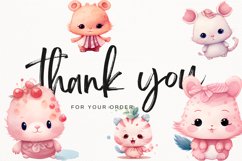 Cute Cartoon Character Watercolor 45 Cliparts Collection Product Image 10