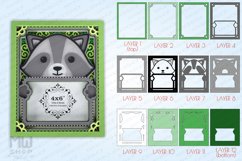 3D Raccoon Frame SVG, Layered Raccoon Frame, 3D SVG Raccoon Product Image 2