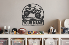 Monster Truck Round Sign SVG for Laser Cut Name Decor Product Image 3