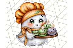 Ghost Café PNG Clipart, Cute Ghost Baristas Halloween Treats Product Image 2