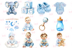 Blue Baby Boy Nursery Clipart - 41 Png Bundle Product Image 2