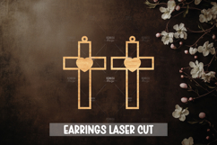 24 Cross Earrings Laser Cut SVG I Christian Cross Earrings Product Image 11