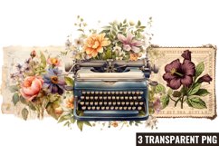 Vintage Floral Writing, Vintage Floral Writing Clipart Product Image 1