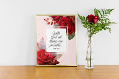 Watercolor Hot Pink Roses Cliparts Product Image 10