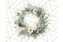 Christmas Wreath Clipart, Holiday Greenery PNG Illustrations Product Image 2