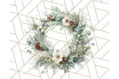 Christmas Wreath Clipart, Holiday Greenery PNG Illustrations Product Image 2