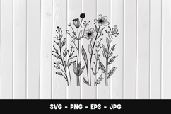 Wildflower Garden SVG PNG Product Image 1