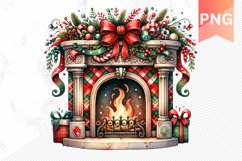 Christmas Fireplace Clipart Bundle - Christmas Sublimation Product Image 10