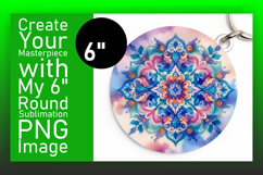 Chic Round Design Keychain Artwork , Watercolor Patter Product Image 1