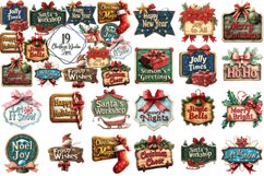 Christmas Wooden Signs Clipart Mega Bundle Product Image 3