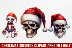 Christmas Skeleton Sublimation Clipart Product Image 1